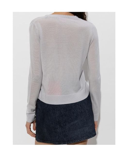 DIESEL Gray M-Alima V-Neck Knitted Cardigan