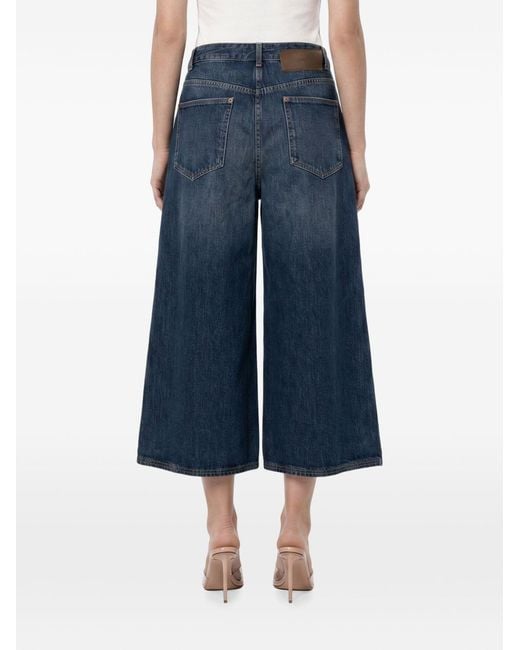 Soeur Blue Faded-Detail Denim Shorts