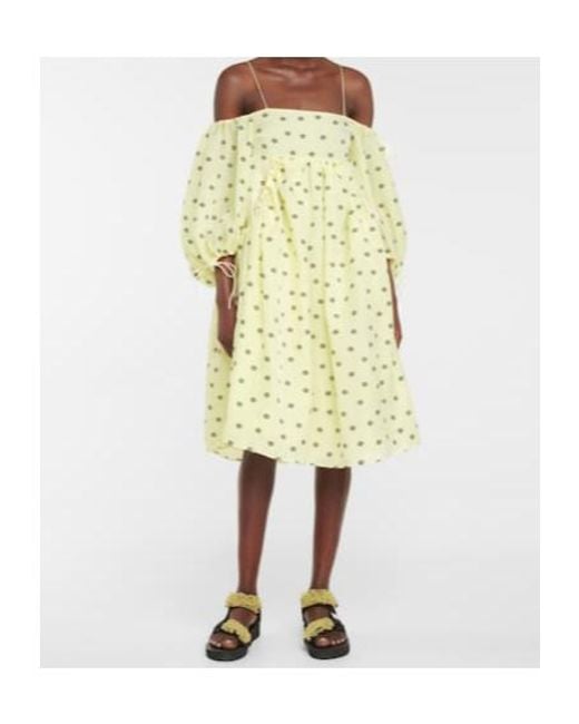 CECILIE BAHNSEN White Bethany Floral Jacquard Midi Dress