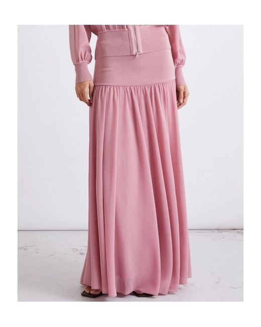 Marella Pink Pleated Midi Skirt