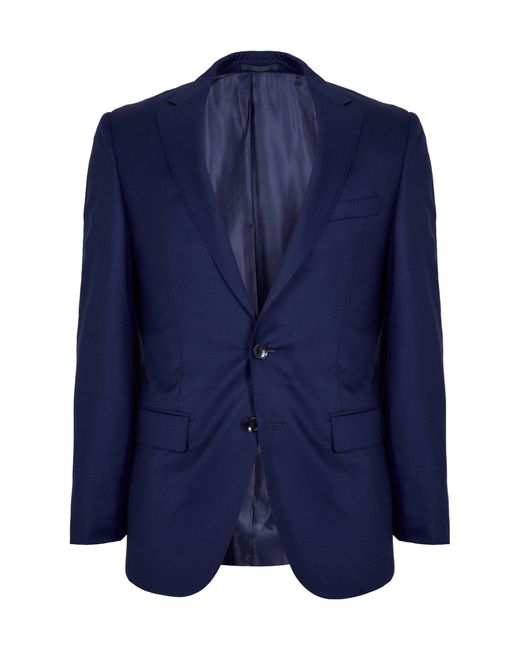 Boss Blue Single-Breasted Business Blazer for men