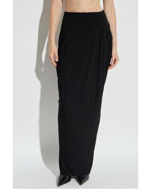 Entire studios Black Draped Midi Skirt