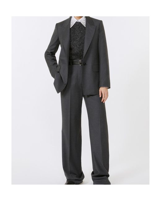 Max Mara Gray Studio Bolsena Single-Breasted Tailored Blazer