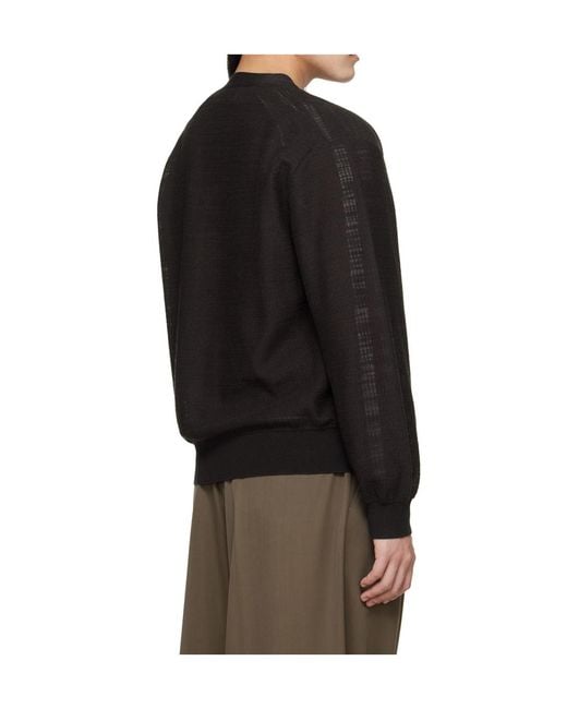 Ssstein Black Long-Sleeved Knitted Cardigan for men