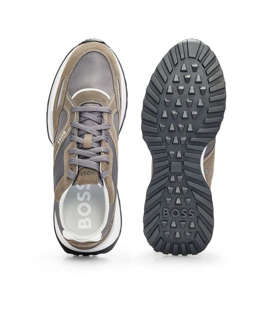 Boss Gray Classic Sneakers for men