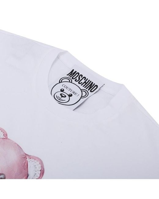 Moschino White Logo Printed Pattern T-Shirt