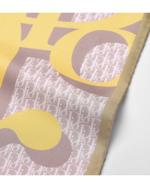 Dior White Square Silk Scarf