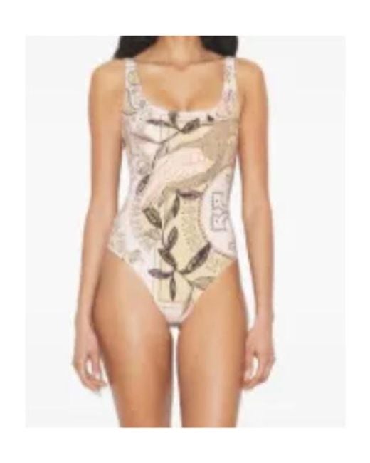 Tory Burch Natural Printed Swimsuit