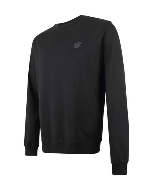 EA7 Black Logo Round Neck Sweater for men