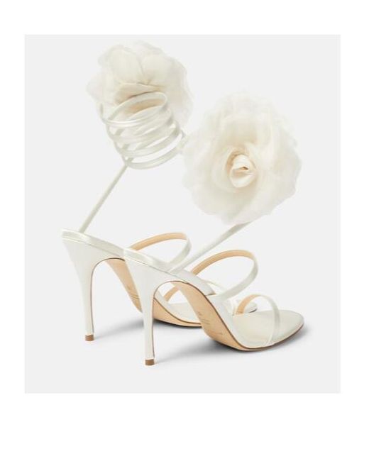 Magda Butrym White Floral-Appliqué Sandals