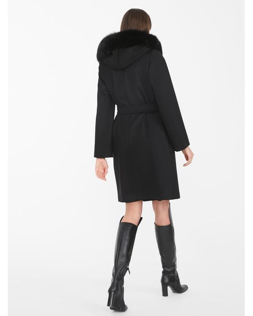 Max Mara Black Hooded Coat