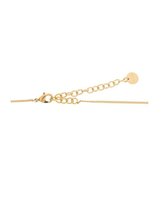 Ferragamo White Ferragamo Embellished Pendant Necklace