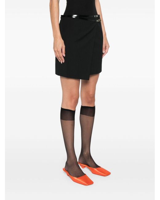 Philosophy Di Lorenzo Serafini Black Belted Mini Skirt