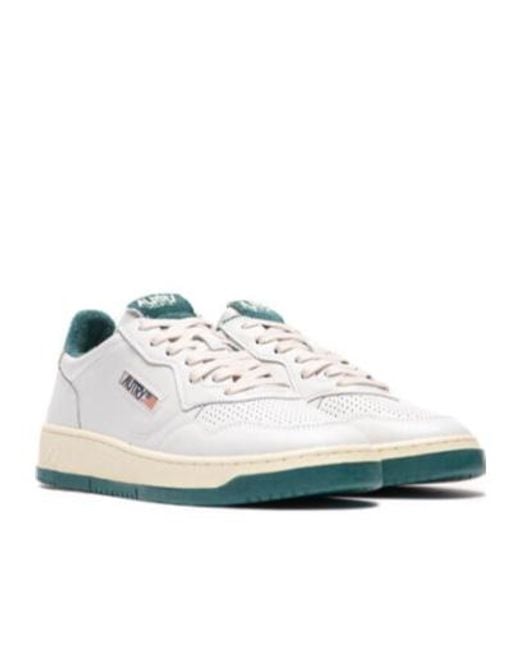 Autry White Medalist Lace-Up Sneakers for men