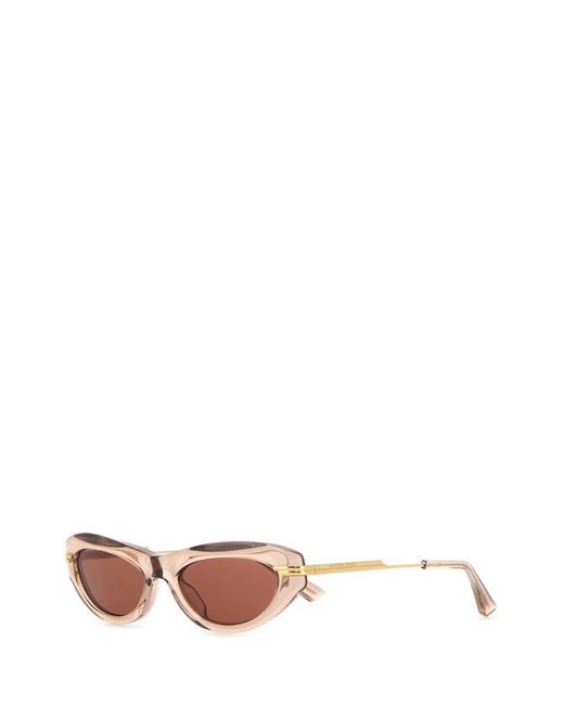 Bottega Veneta White Eyewear Classic Cat Eye Sunglasses