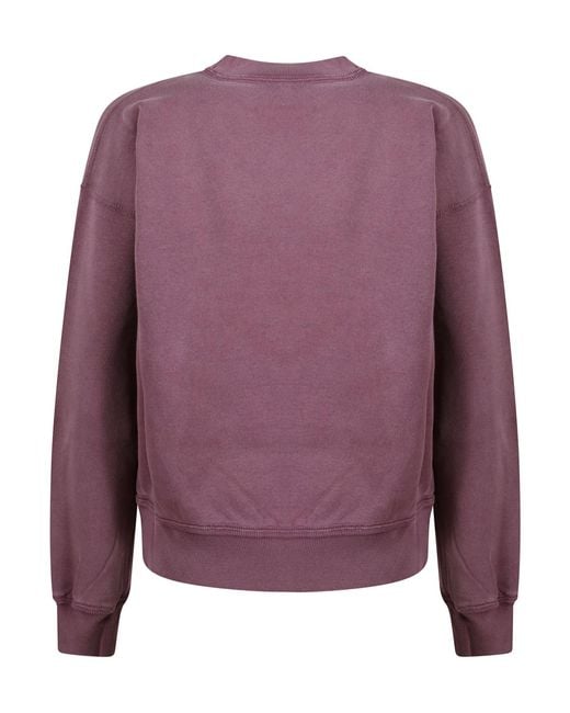 Isabel Marant Purple Logo-Print Long-Sleeve Sweatshirt
