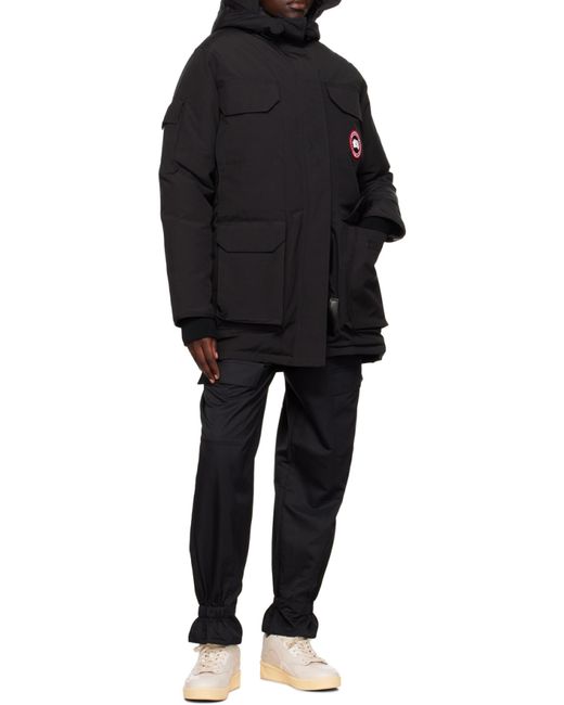 Canada Goose Black Logo Patch Hooded Coat