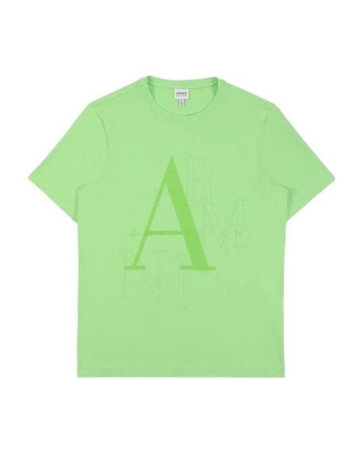 Armani Collezioni Green Printed Round-Necked T-Shirt for men