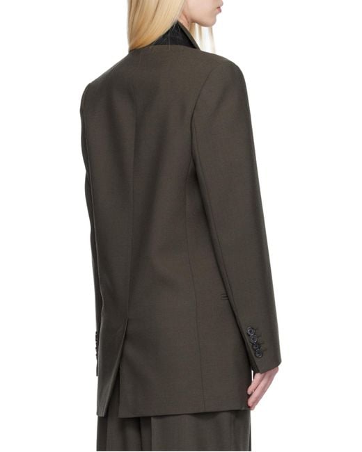 Totême Brown Totême Double-Breasted Peak-Lapel Blazer