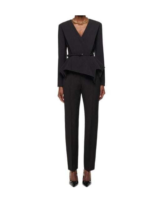 Roland Mouret Black Asymmetrical Peplum Blazer