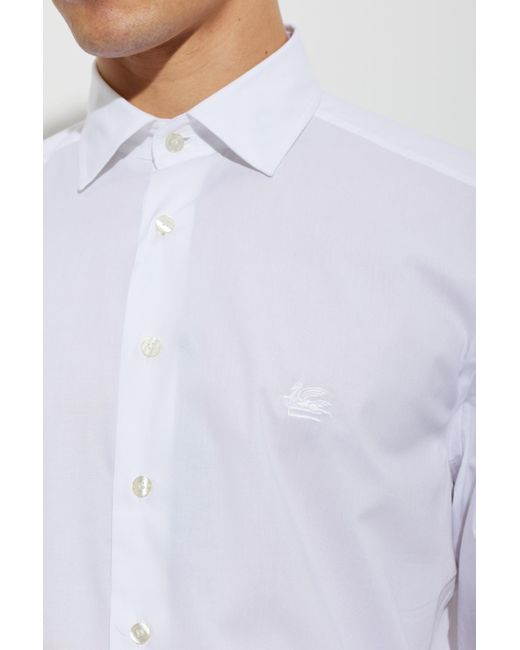 Etro White Long-Sleeved Shirt for men