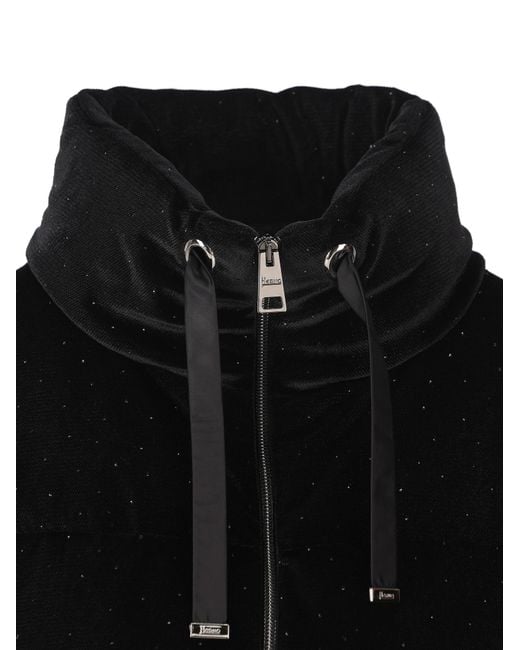 Herno Black Zip-Up Drawstring Down Jacket