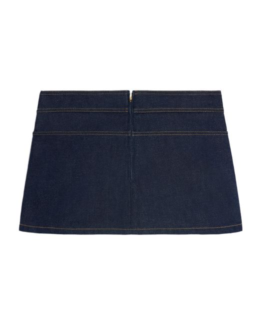 Céline Blue Trapeze Mini Skirt