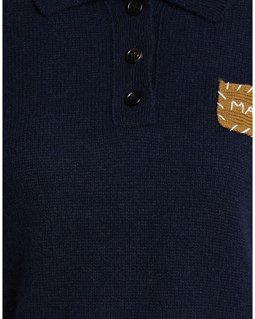 Marni Blue Solid-Color Short-Sleeved Knit Top
