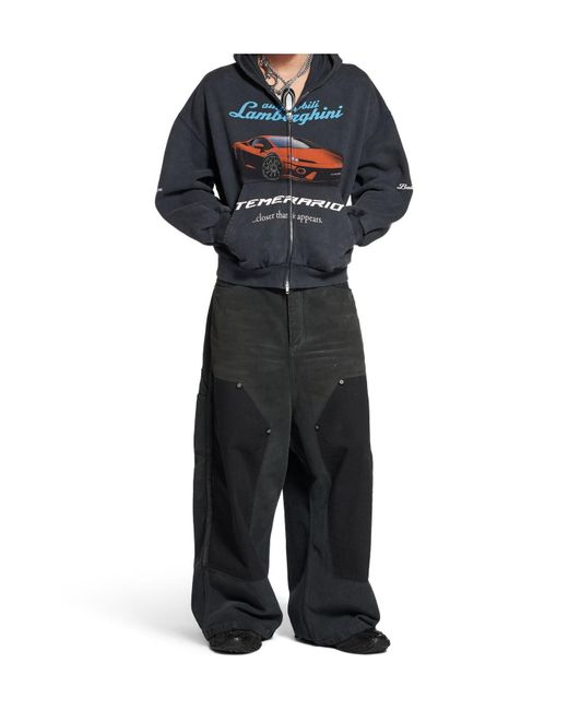 Balenciaga Black Ripped Off Baggy Jeans for men