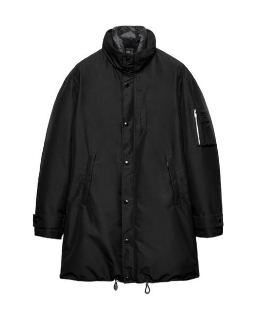 Prada Black High Neck Buttoned Coat for men
