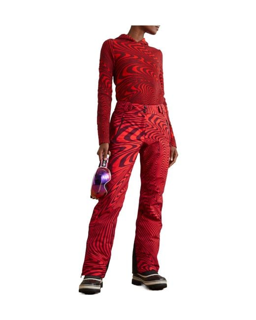 Aztech Mountain Red Printed Padded Stretch Ski Pants
