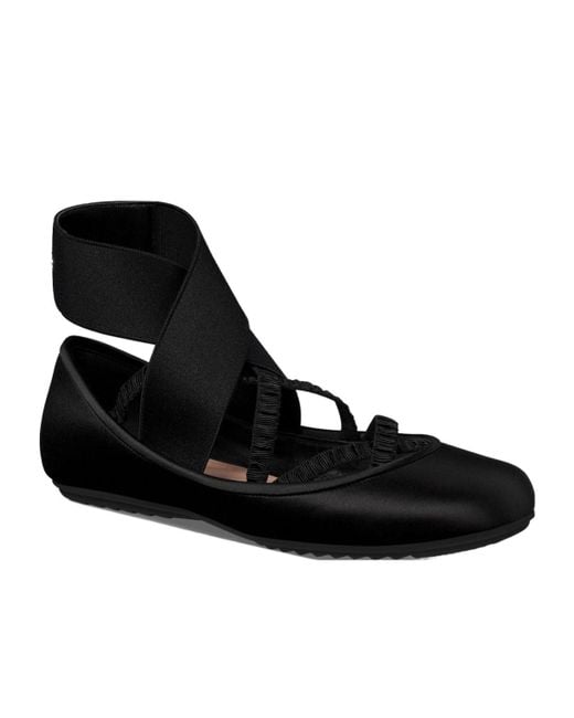 フラットシューズ DIOR Shade leather ballerinas with elastic bands Nero Dior Shade Ballet Flat in Black | Lyst