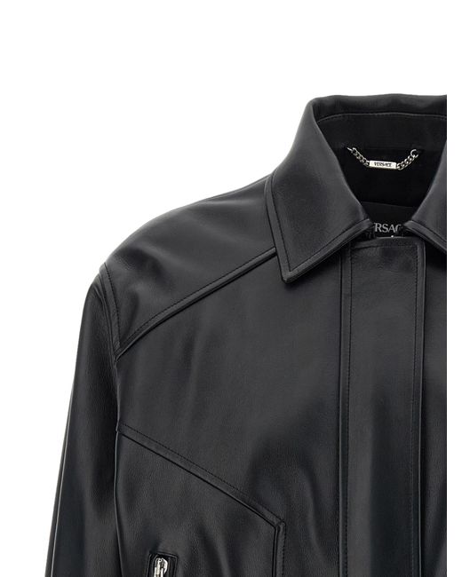 Versace Black Leather Blouson
