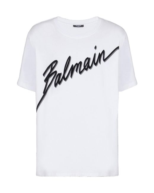 Balmain White Letter" Logo T-Shirt for men