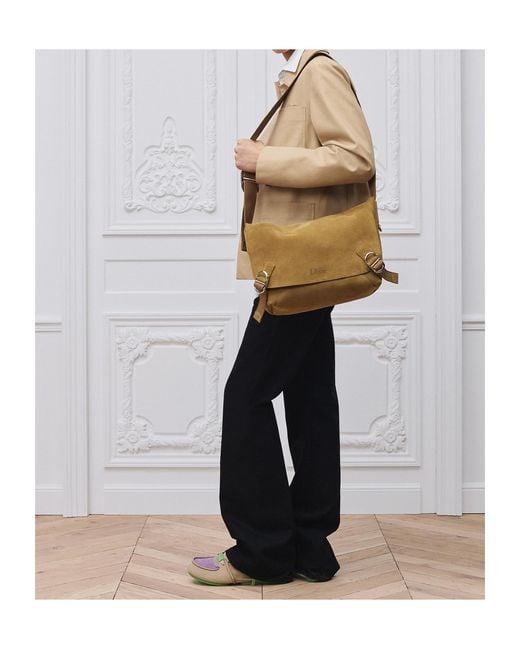 Dior Brown Medium Jett Messenger Bag With Flap for men
