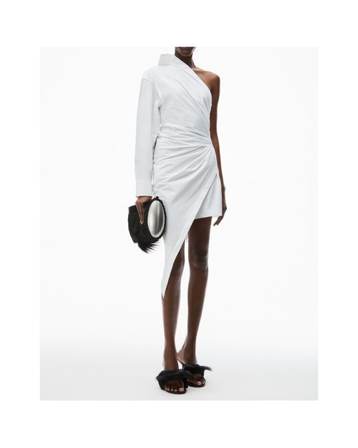 Alexander Wang White Asymmetric Shirt Dress