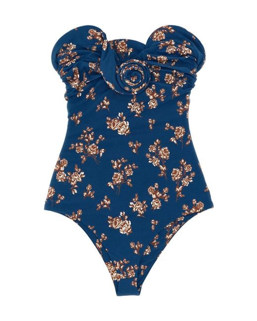 Magda Butrym Blue 05 Floral One-Piece Swimsuit