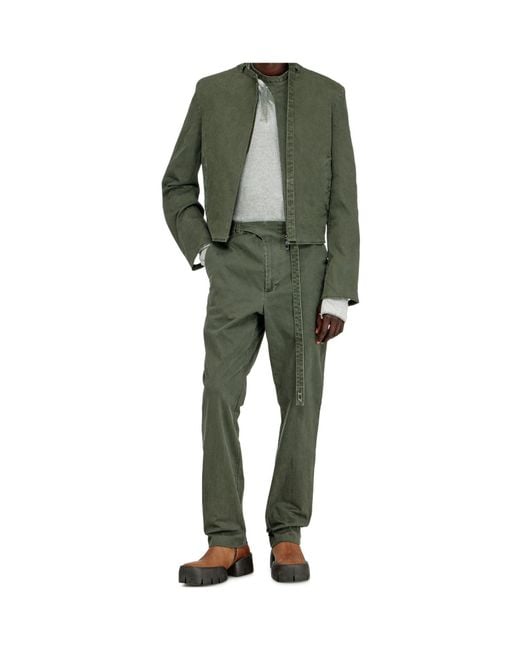 DIESEL Green P-Nedar-Co Biker Strap Pants for men
