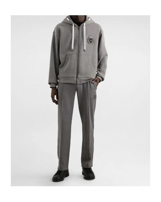 Dolce & Gabbana Gray Logo Patch Jersey Joggers for men