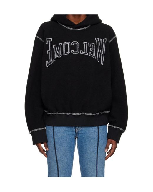 MM6 by Maison Margiela Black Long-Sleeved Hoodie