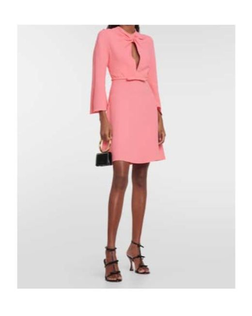 Giambattista Valli Pink Bow-Detail Crepe Minidress