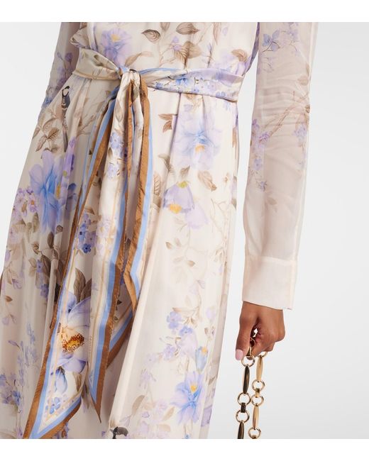 Zimmermann White Luna Belted Floral Maxi Dress