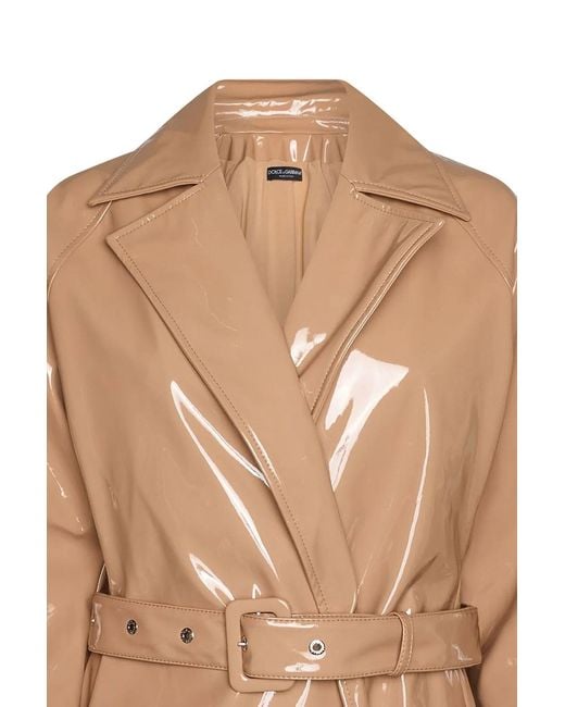 Dolce & Gabbana Natural Belted Waist Trench Coat
