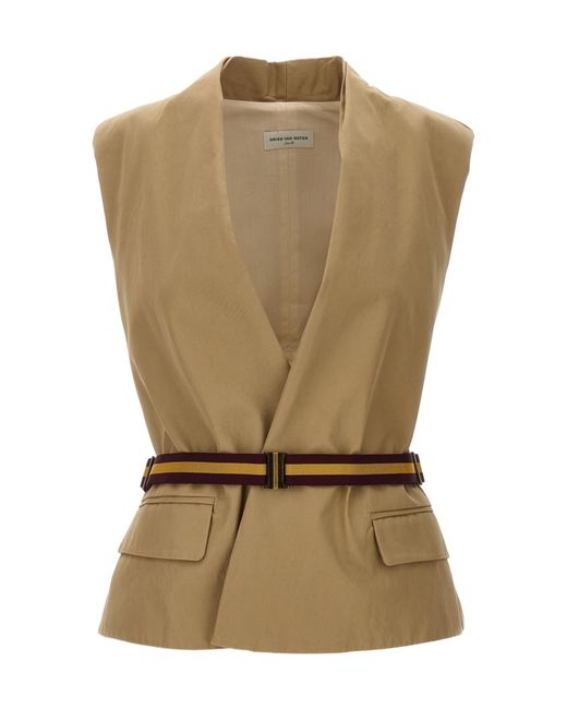 Dries Van Noten Natural Adjustable Vest