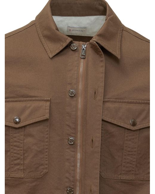 Moncler Brown Button Pockets Jacket for men