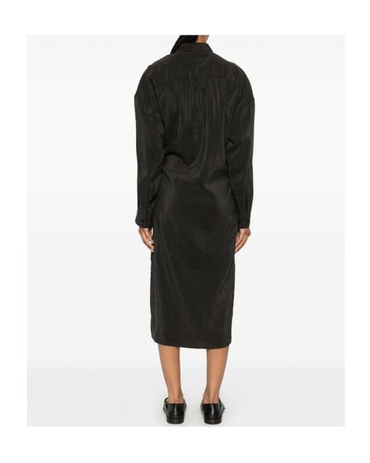 Lemaire Black Straight Collar Twisted Dress