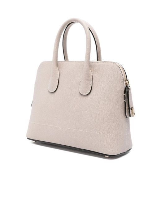 Valextra Natural Mylogo Leather Tote Bag