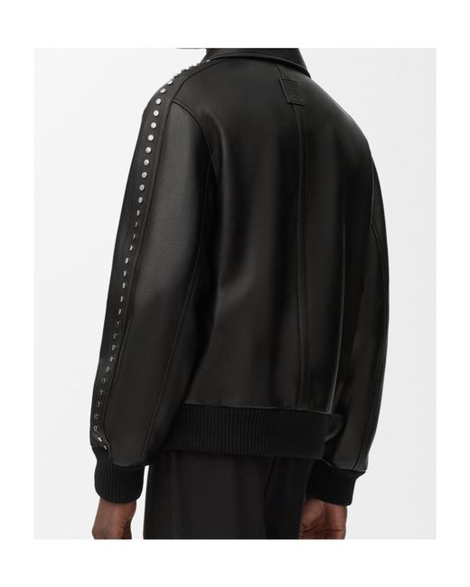 Loewe Black Stud Embellished Bomber Jacket for men