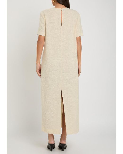 Khaite White Bouclé Midi Dress