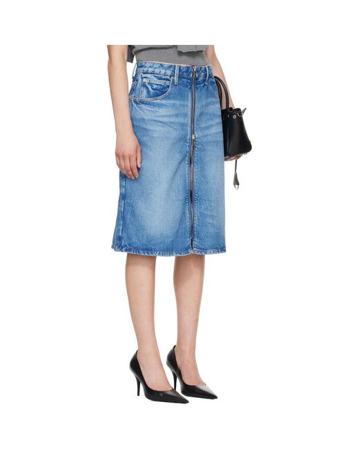 Alexander Wang Blue Zipped Midi Skort